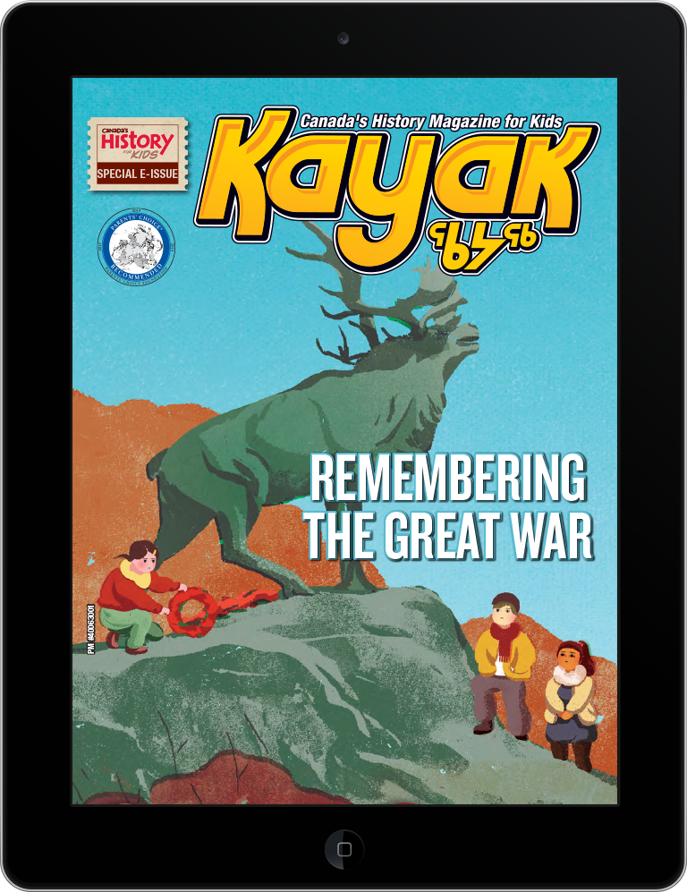 Cover of the Great War issue of Kayak on a tablet.