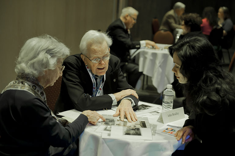 Photograph taken of the Canadian War Museum's award-winning "human library" project, recipient of the 2012 Governor General’s History Award for Excellence in Museums