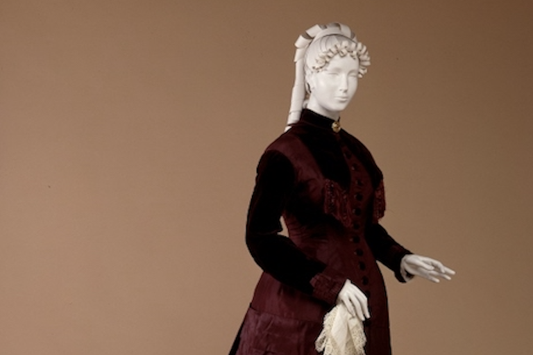 1869 – Red Silk Dress  Fashion History Timeline