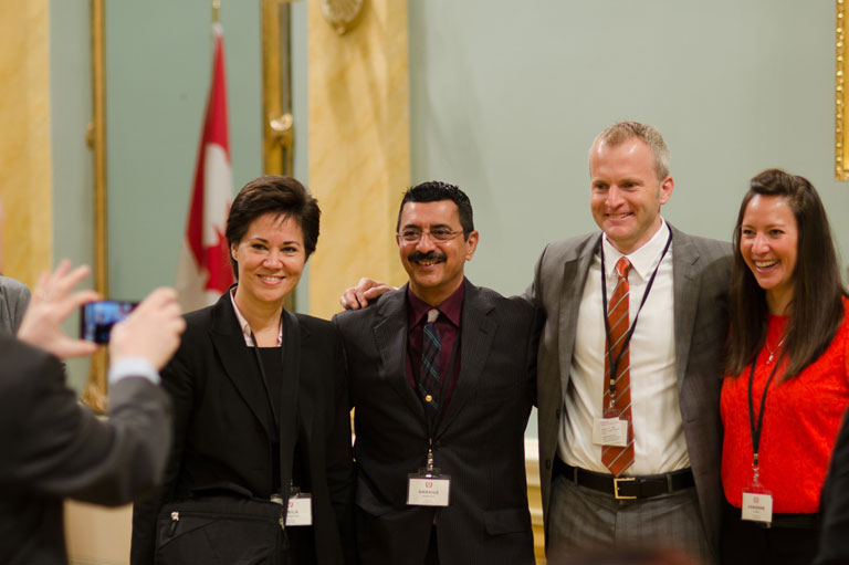 Past recipients Sheila Hetherington (2005), Daraius Bharucha (2012), Mark Melnyk (2004), and Adrienne Chong (2004)