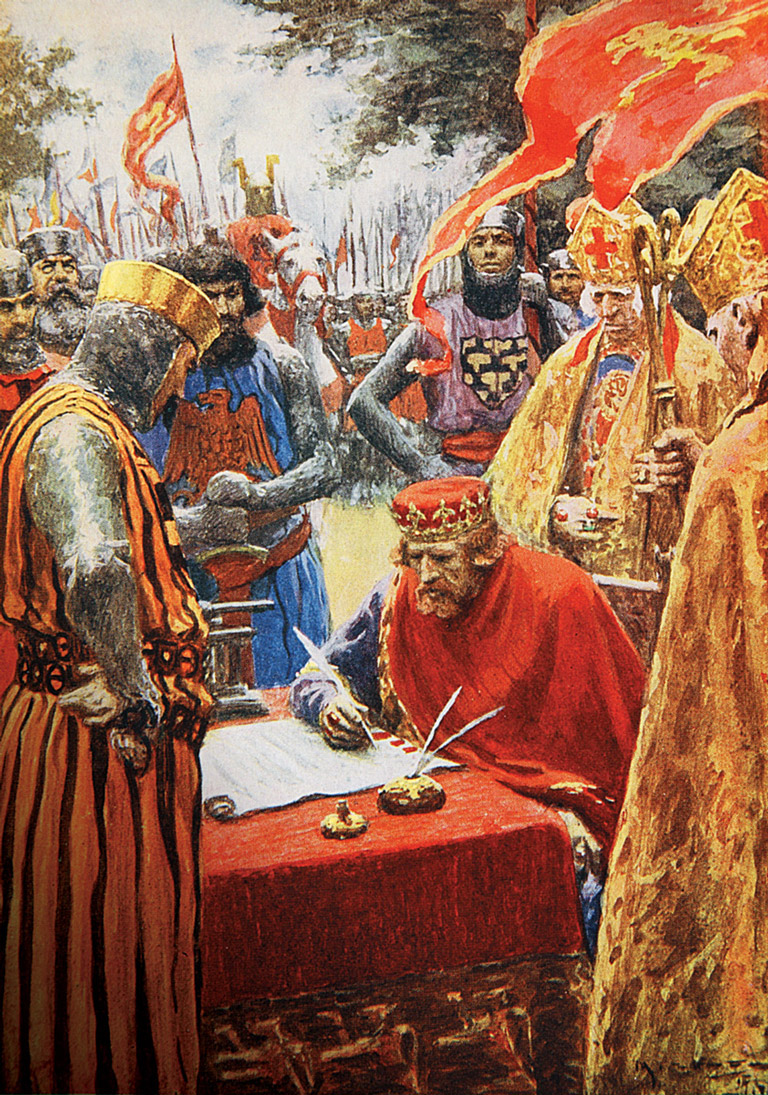 King John puts his seal on Magna Carta, June 15, 1215