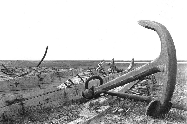 The remnants of a nineteenth-century shipwreck.